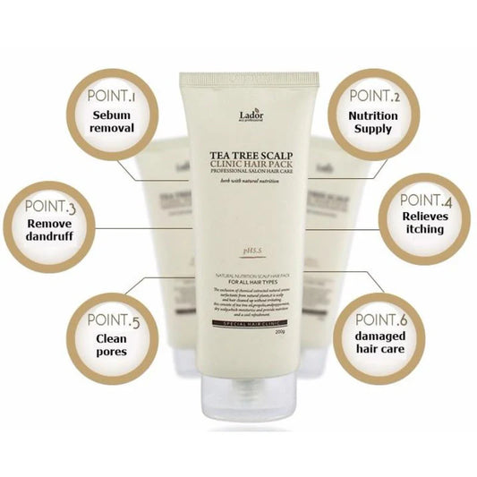 LADOR Tea Tree Scalp Clinic Hair Pack 200g