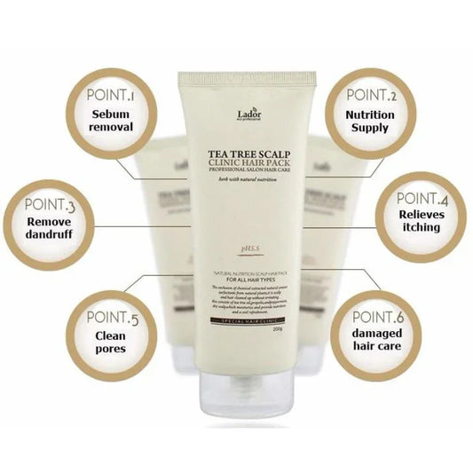 LADOR Tea Tree Scalp Clinic Hair Pack 200g