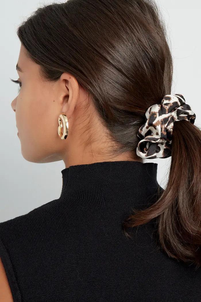 Haargummis-Set mit Leo-Print - Braun 2 St.